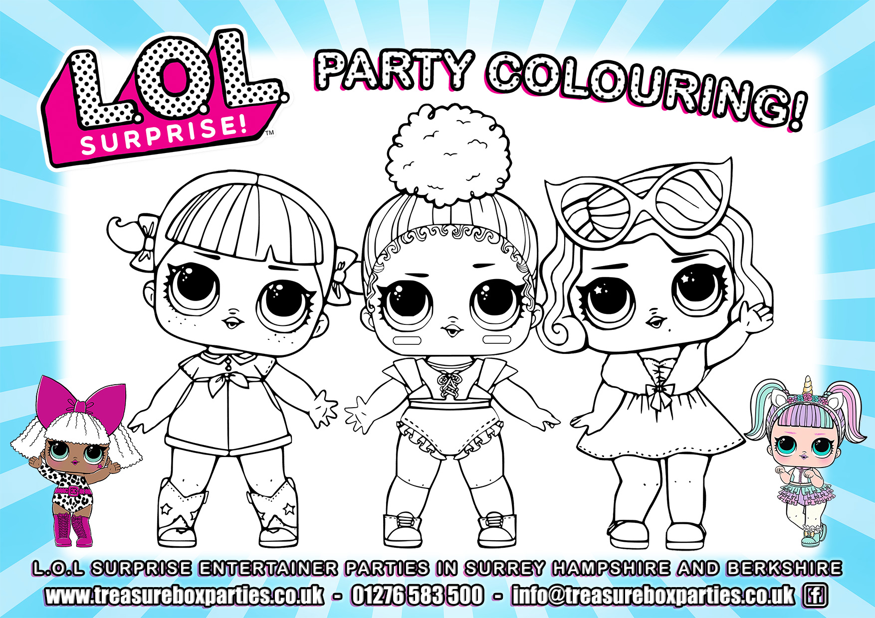 LOL Birthday Party Printable Colouring 03