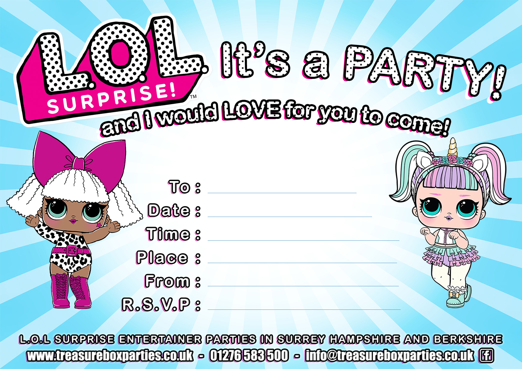 Free LOL Party Invitation – LOL Dolls Party!