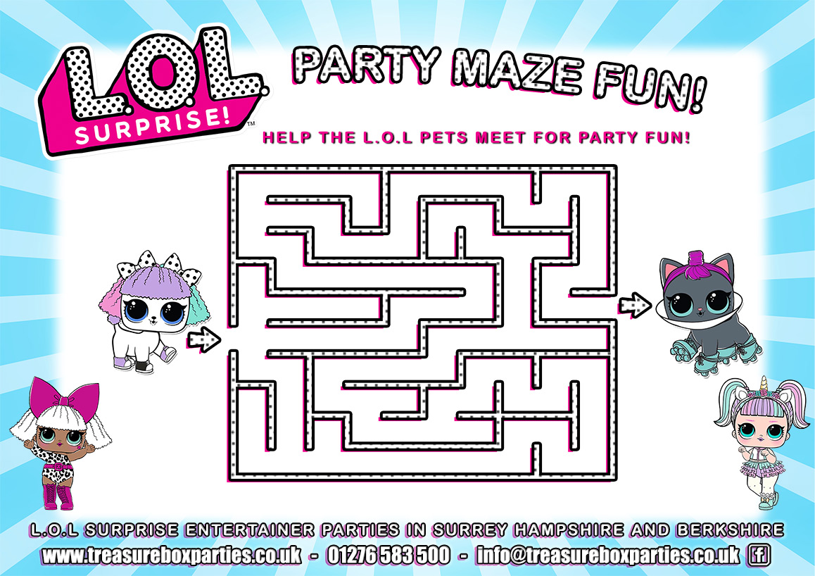 LOL Surprise Dolls Birthday Party Maze Activity Sheet