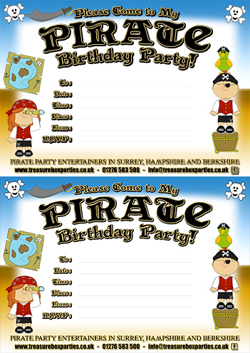 A Free Printable Pirate Birthday Party Invitation Sheet