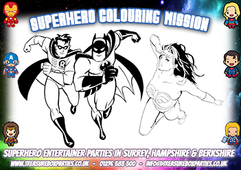 Free Printable Superhero Colouring 01