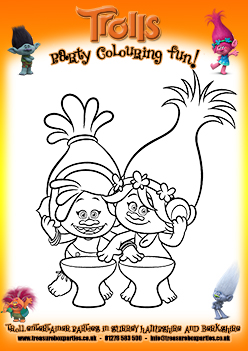 Free Trolls Movie Colouring Page 01