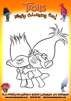 Free Trolls Movie Colouring Page 02