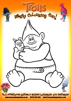 Free Trolls Movie Colouring Page 03