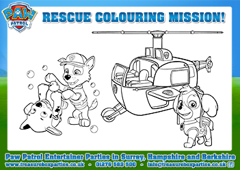 Free Printable Paw Patrol Colouring Pages for Party Bags 01