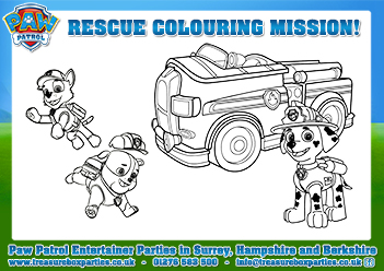 Paw Patrol Colouring Sheet 03 – Great for Party Bags!