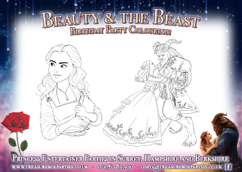 A Free Beauty and the Beast (2017) Printable Colouring Activity Sheet