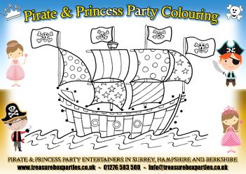 Free Pirate and Princess Colouring Activity Sheet to print at home 1