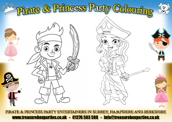 Free Pirate and Princess Colouring Activity Sheet to print at home 2