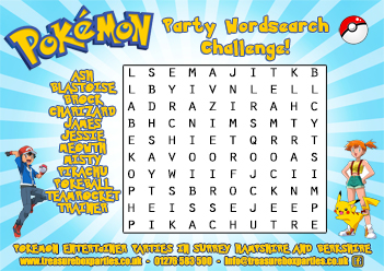 Free Pokemon Wordsearch to Print at Home
