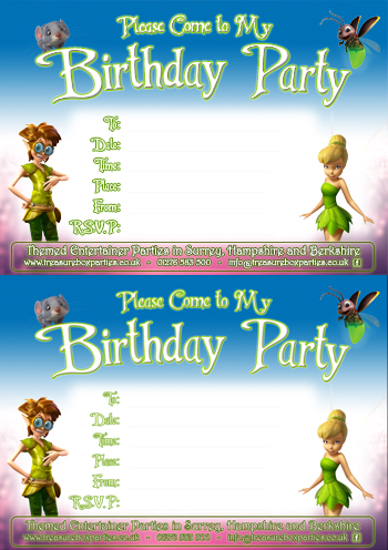 Free Disney Fairies Printable Birthday Party Invitation Sheet
