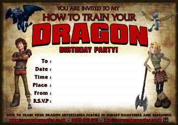 Free How To Train Your Dragon Printable Party Invitation