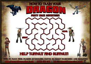 A free printable How To Train Your Dragon Party Maze Sheet!