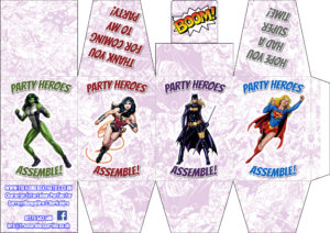 Printable Party Favour Box - Superhero Female