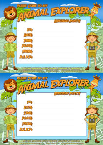 Animal Explorer Party Invitation