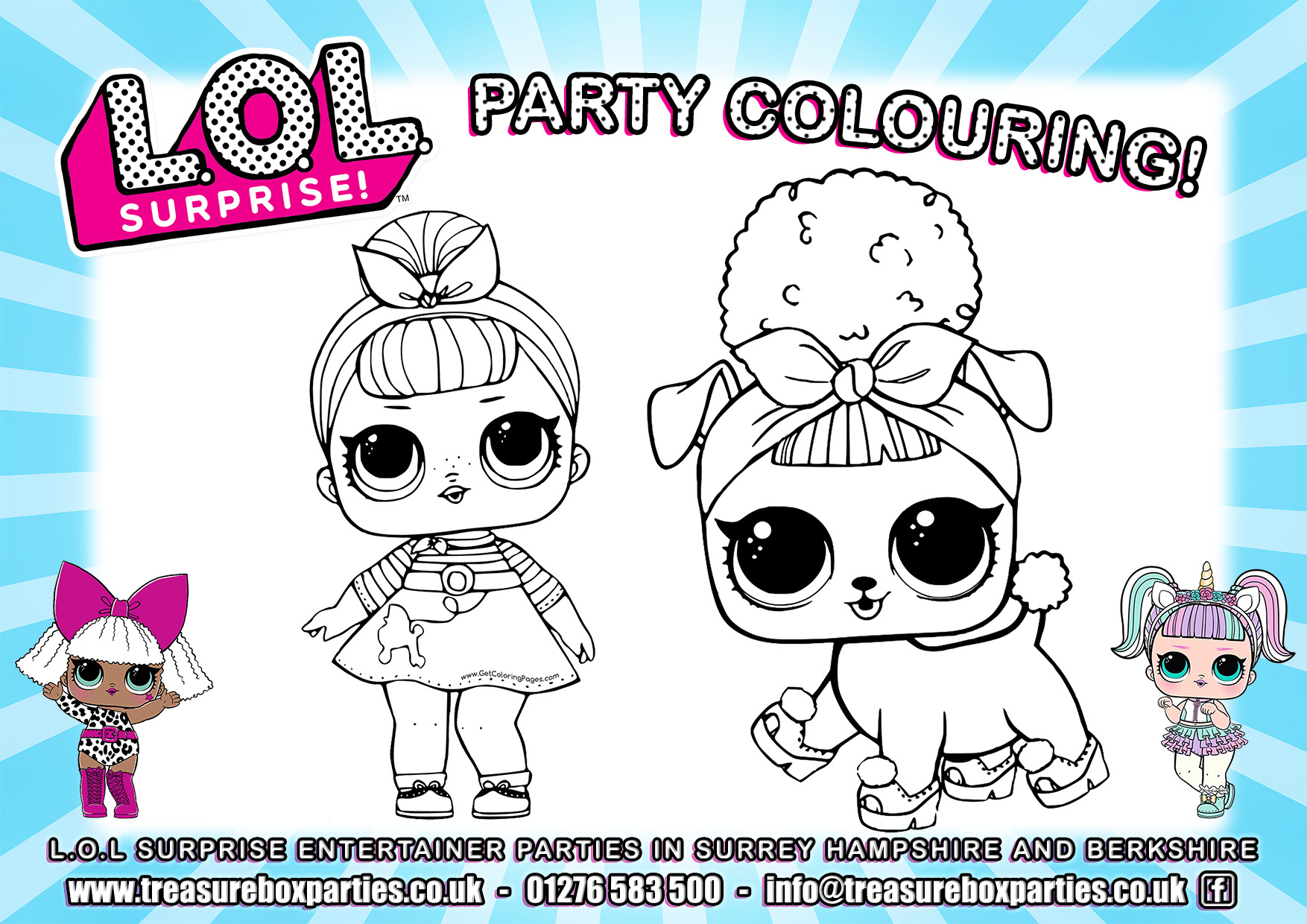 LOL Birthday Party Printable Colouring 01