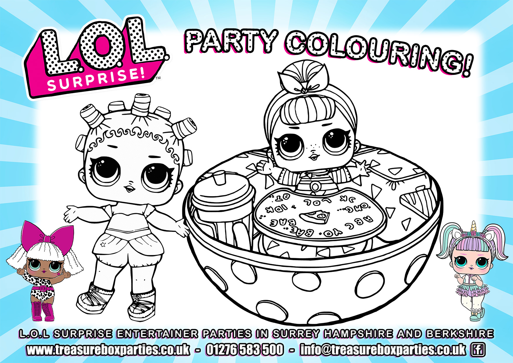LOL Birthday Party Printable Colouring 02