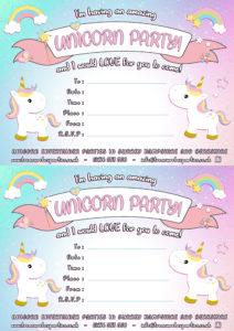 Unicorn - Party Invitation - Free printable download