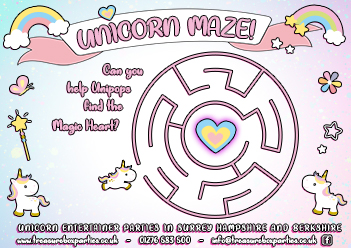 Free Unicorn Party Maze Activity Sheet – Print at Home!