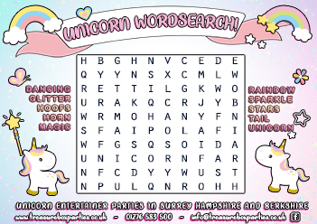 Free Unicorn Party Wordsearch Activity Sheet – Print at Home!