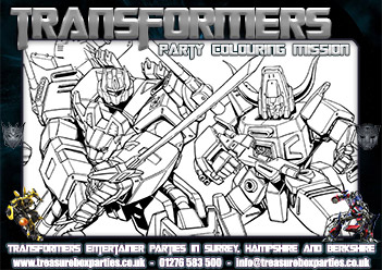 Transformers Party Colouring Sheet 1 – Free Print at Home