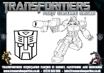 Transformers Party Colouring Sheet 2 – Free Print at Home