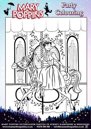 Mary Poppins Birthday Party Printable Colouring 3