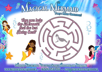 Mermaid Birthday Party Free Printable Maze Activity