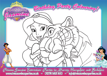 Free Printable Princess Jasmine Colouring Activity Sheet 2