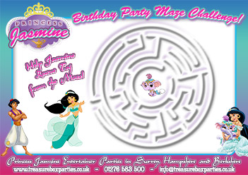 Free Printable Princess Jasmine Maze Activity Sheet