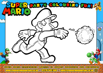 Super Mario – Free Printable Party Colouring 2