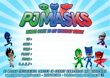 Free PJ Masks Party Invitation